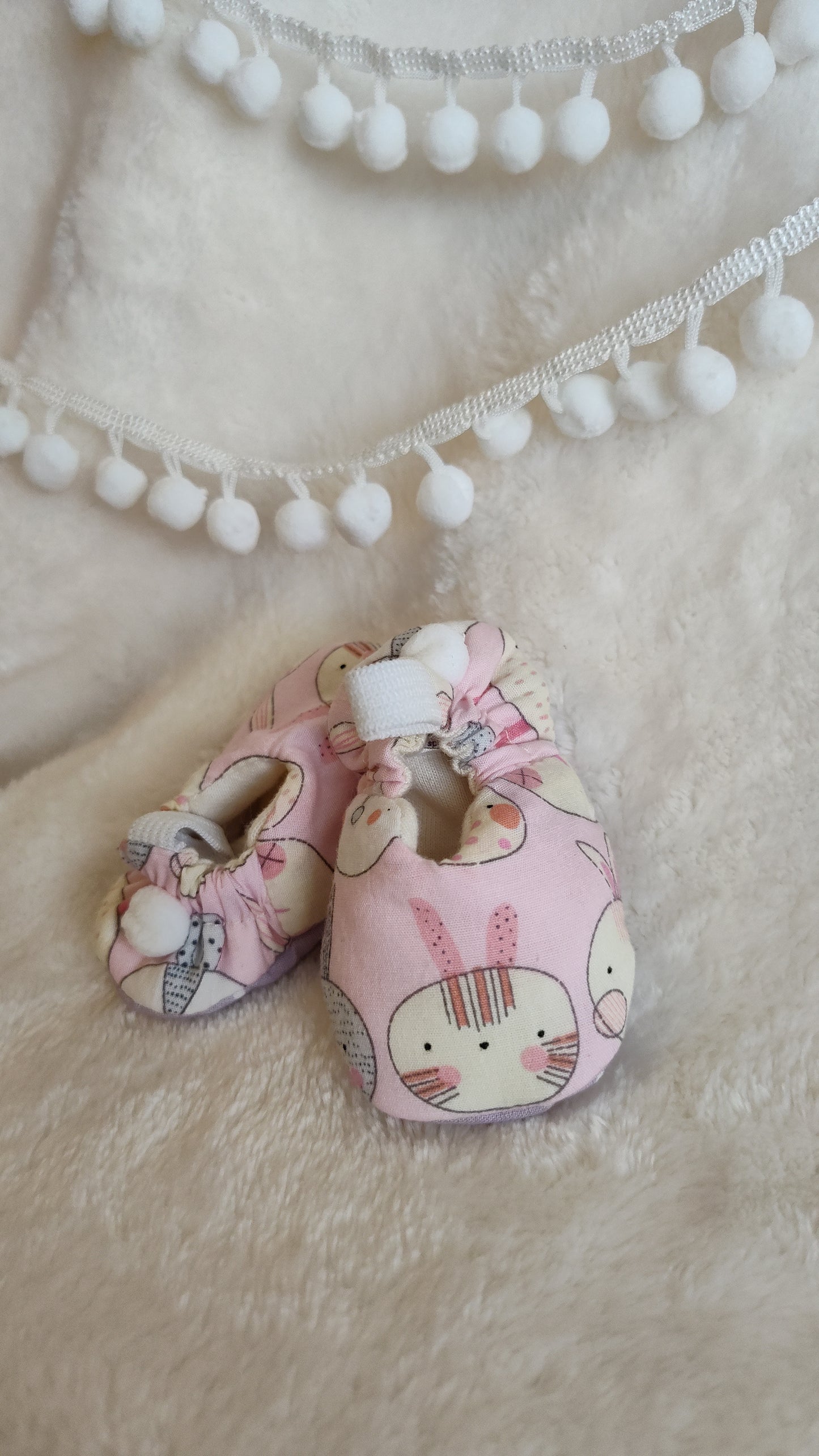 Pink Bunny Tails Booties